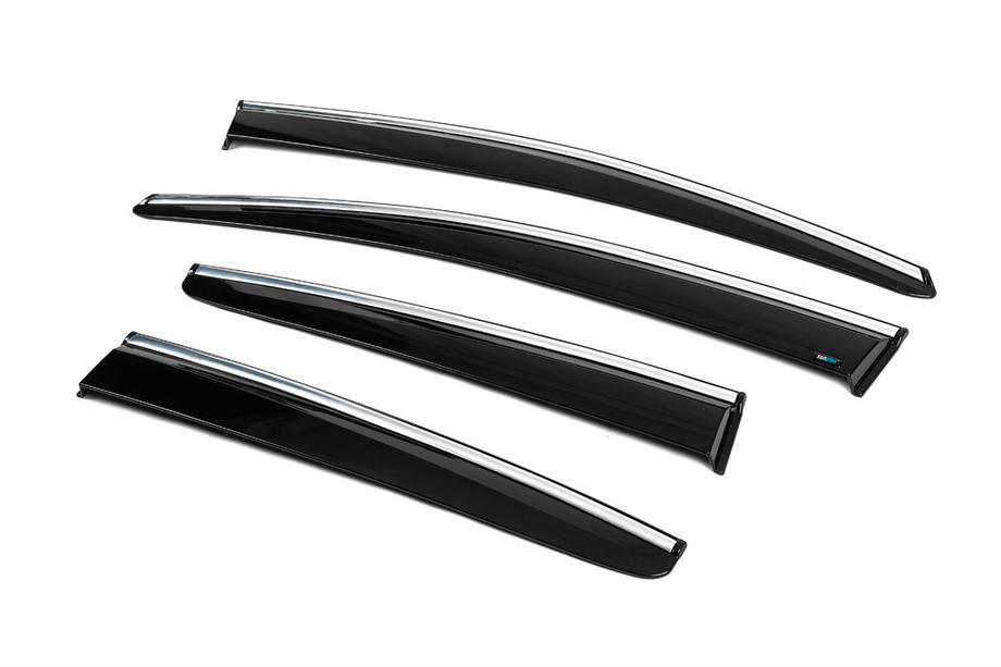 Ford Focus III 2011-2017 Deflektory szyb z listwą chromowaną HB/Sedan (4 szt., Sunplex Chrome) Zdjęcia 5