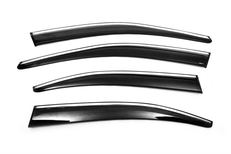 Skoda Octavia III A7 2013-2019 Deflektory szyb z chromowaną listwą Liftback (4 szt., Sunplex Chrome) Image