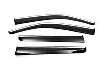 Toyota Hilux 2006-2015 Deflektory szyb z listwą chromowaną (4 szt., Sunplex Chrome) zdjęcia 5