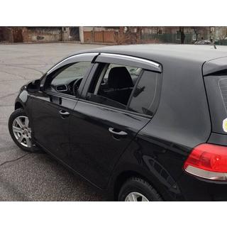 Deflektory szyb z listwą chromowaną HB (4 szt., Sunplex Chrome) Volkswagen Golf 6 2008-2014 zdjęcia 3