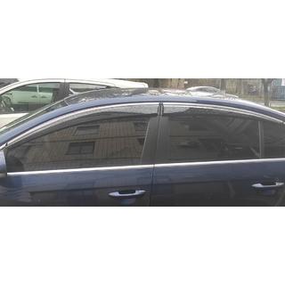 Deflektory szyb z chromowaną listwą SD (4szt, EU, Sunplex Chrome) Volkswagen Passat B7 2012-2015 zdjęcia 4