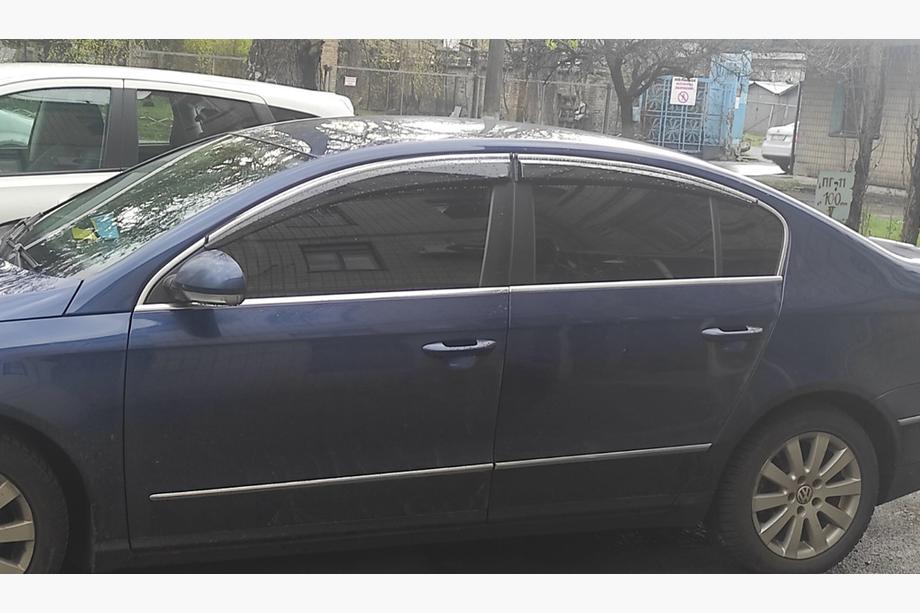 Volkswagen Passat B7 2012-2015 Deflektory szyb z chromowaną listwą SD (4szt, EU, Sunplex Chrome) Image