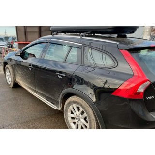 Deflektory szyb z listwą chromowaną (4 szt, HIC) Volvo V60 2011-2018 zdjęcia 2
