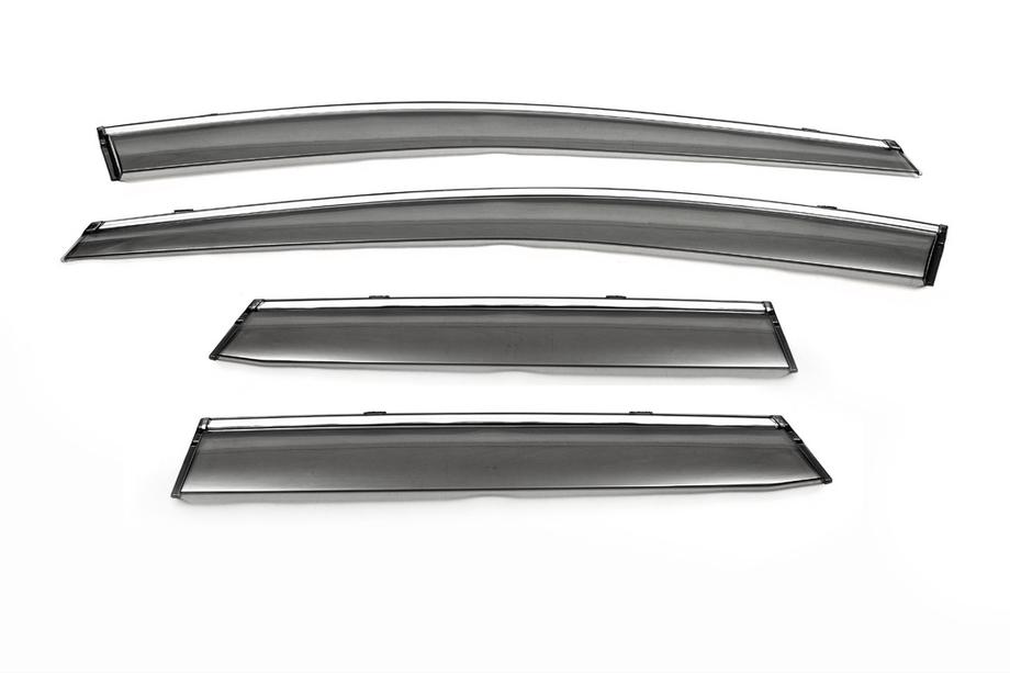 Mazda CX-7 2006-2012 Deflektory szyb z chromem (4 szt, Libao) Image