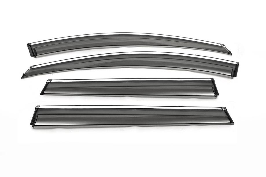 GreatWall Haval H6 2011- Deflektory szyb z chromowaną listwą 2012-2016 (4 szt., Libao) Image