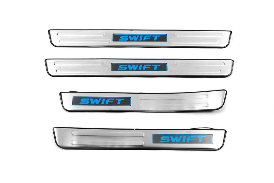 Suzuki Swift 2010-2017 Listwy progowe Libao LED (4 szt, stal nierdzewna) Image
