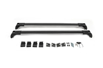 Opel Astra H 2004-2013 Bagażnik dachowy na zintegrowane relingi zamykany na klucz Skybar V2 (2 szt.) Czarne zdjęcia 6