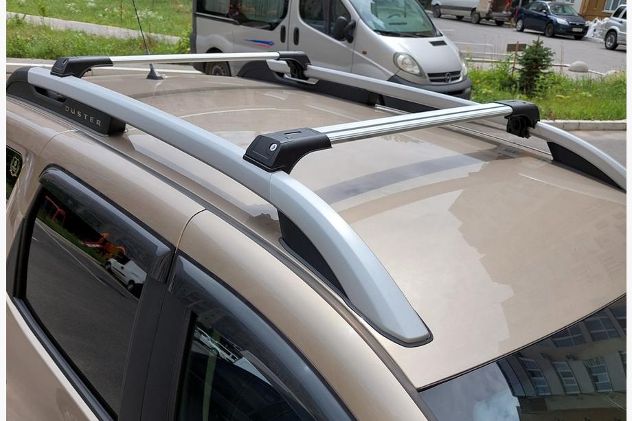 Renault Duster 2008–2017 Belki dachowe na relingi zamykane na klucz Skybar V1 (2014-2018, 2 szt.) 2014-2018, Czarny Image