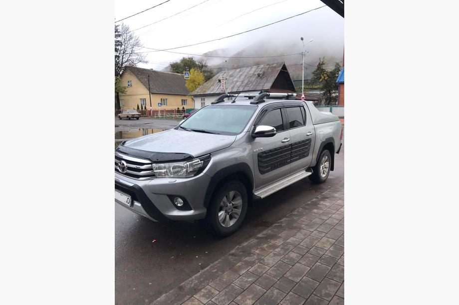Toyota Hilux 2015- Relingi dachowe z belkami poprzecznymi (2 szt, Chrom) Image