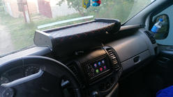 Opel Vivaro 2001–2015 Półka na deskę rozdzielczą (2001-2010, Czarna z czerwoną nicią) zdjęcia 5