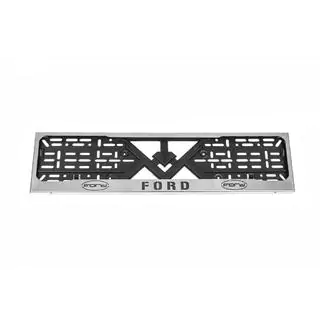 Ramka tablicy rejestracyjnej chrom Ford (1 szt, stal nierdzewna)