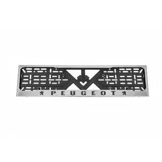 Ramka Tablicy Rejestracyjnej Chrom Peugeot (1 szt, Stal Nierdzewna) zdjęcia 1