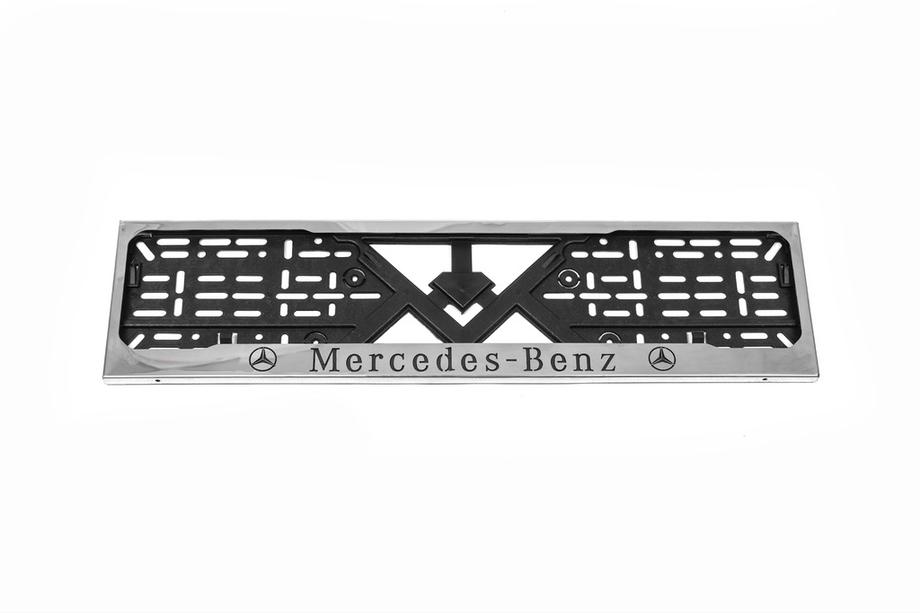 Mercedes-Benz Ramka Tablicy Rejestracyjnej Chrom Mercedes (1 szt, Stal Nierdzewna) Zdjęcia 3