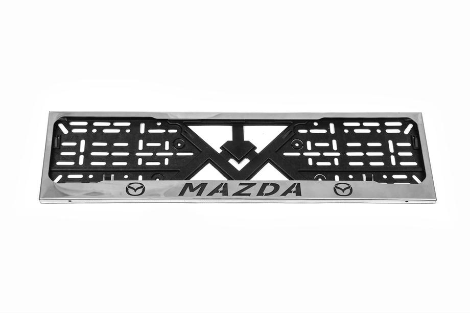 Mazda Ramka tablicy rejestracyjnej chrom Mazda (1 szt, stal nierdzewna) Zdjęcia 2