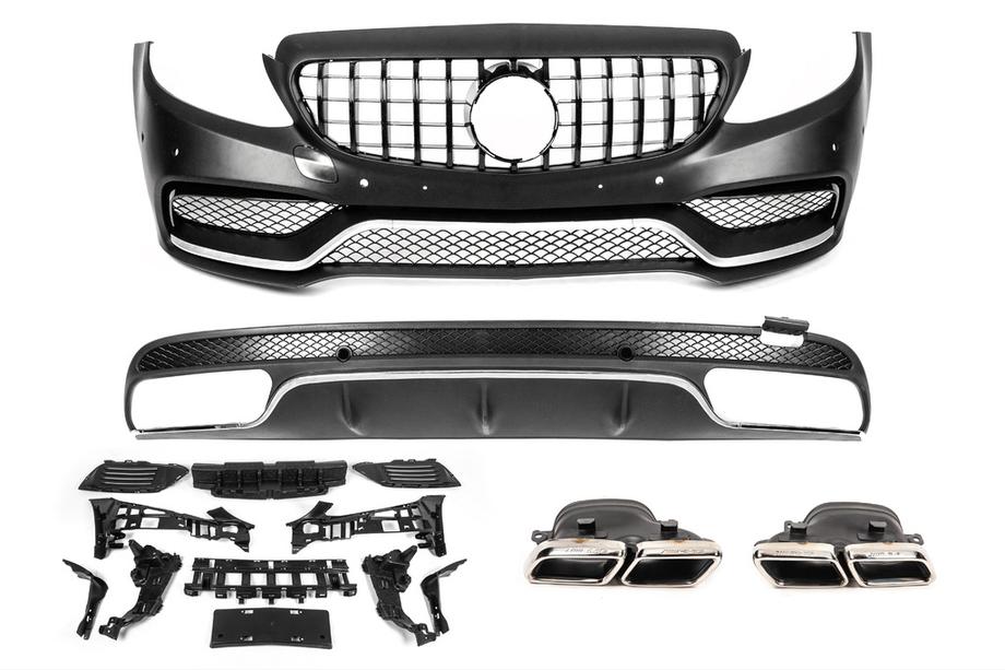 Mercedes C-сlass W205 2014-2021 Zestaw body kit z dyfuzorem V1 (AMG C63-design 2014-2018) Image