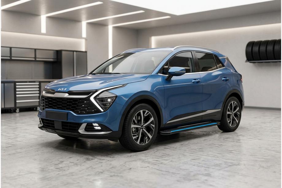 Kia Sportage 2021- Progi Boczné Maya Blue (2 szt., Aluminium) Image