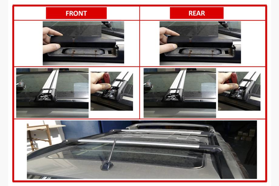 Nissan X-trail T31 2007-2014 Belki dachowe na relingi z zamkiem WingBar V1 (2 szt.) Szary Zdjęcia 2