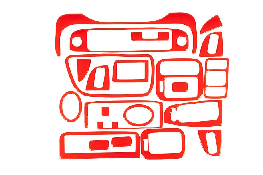 Honda Civic 1995-2001 Nakładki na deskę rozdzielczą (czerwone) Image