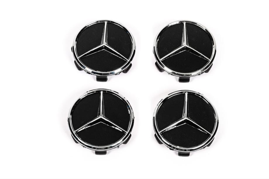 Mercedes-Benz Dekielki na felgi 71/75 mm bez pierścienia (4 szt, czarne V1) Image