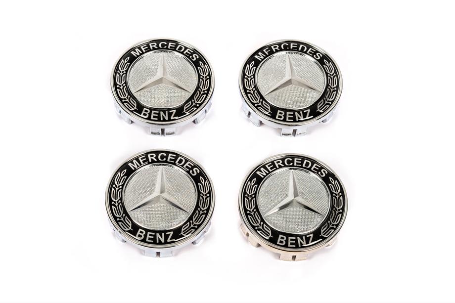 Mercedes-Benz Dekielki na felgi 71/75 mm bez pierscienia (4 szt, czarne V2) Zdjęcia 2