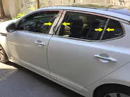 Kia Optima 2010-2016 Listwy Słupków Drzwi ze Stali Nierdzewnej (6 szt.) zdjęcia 1