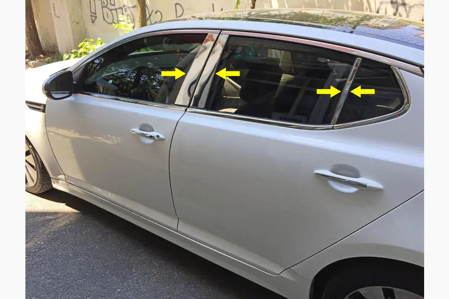 Kia Optima 2010-2016 Listwy Słupków Drzwi ze Stali Nierdzewnej (6 szt.) Image