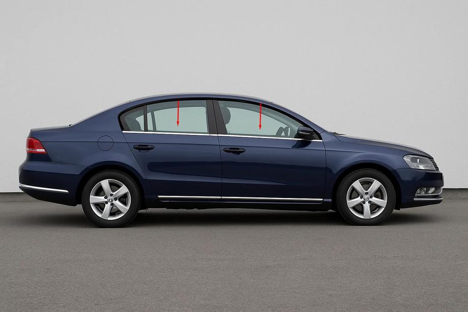 Volkswagen Passat B7 2012-2015 Obramowania Szyb SD/SW Stal Nierdzewna Image
