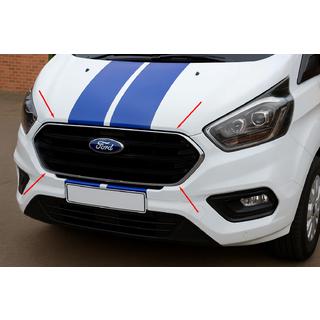 Nakładki na kratkę zderzaka 2018+ (4 szt., stal nierdzewna) Ford Custom 2013-2022 zdjęcia 1