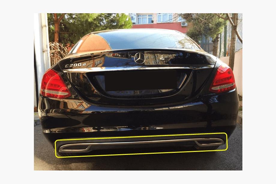 Mercedes C-class W205 2014-2021 Nakładka na krawędź tylnego zderzaka V2 stal nierdzewna Image