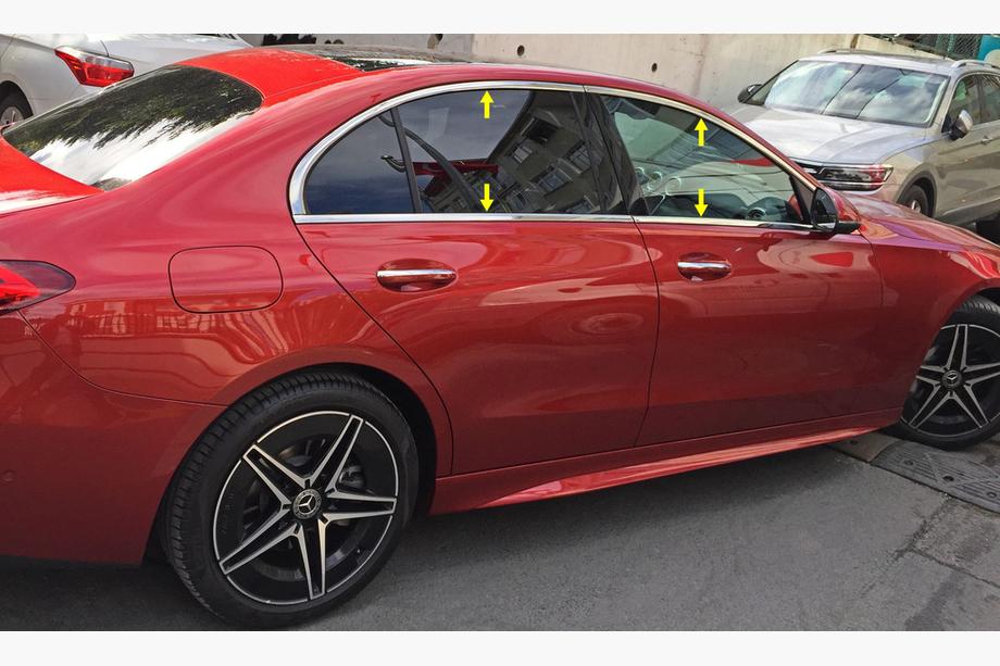 Mercedes C-class W206 2022- Kompletne listwy ozdobne szyb ze stali nierdzewnej Image