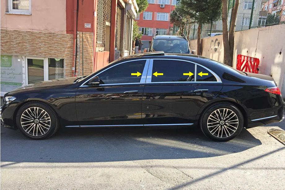 Mercedes S-class W223 2020- Nakładki na słupki ze stali nierdzewnej Image