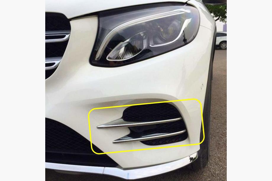 Mercedes GLC X253 2015-2022 Boczne nakładki ze stali nierdzewnej na przedni zderzak V1 Image